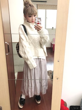 「Heather（ヘザー）のアイテム（ボディバッグ/ウエストポーチ）」を使った、歆さん（レディース・147cm）の冬コーディネート