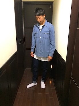 「jiggys shop（ジギーズショップ）のアイテム（トップス）」を使った、花ちゃんさん（メンズ・173cm・10代）の春コーディネート