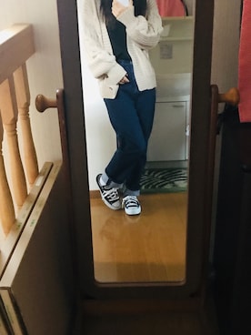 「OLIVE des OLIVE（オリーブデオリーブ）のケーブルベルト付ショートガウン（カーディガン/ボレロ）」を使った、HANAさん（レディース・150cm）の秋コーディネート