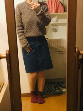 HANAさんの「前ボタン 台形スカート -2018SS-」を使ったコーディネート