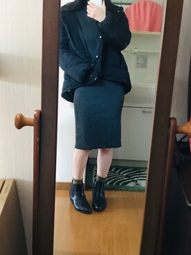 「CECIL McBEE（セシルマクビー）のアイテム（ダウンジャケット/コート）」を使った、HANAさん（レディース・150cm）の冬コーディネート