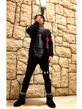 「BASECONTROL（ベースコントロール）のアイテム（パンツ）」を使った、Heidelさん（メンズ・174cm）の冬コーディネート
