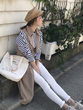 「select MOCA（セレクトモカ）のアイテム（トレンチコート）」を使った、SELECT MOCAさん（レディース・160cm）の春コーディネート