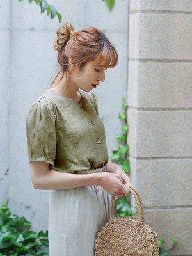 「ナチュラルスタイル」｜「アイテム（ボストンバッグ）」を使った、SELECT MOCAさん（レディース・160cm）の夏コーディネート