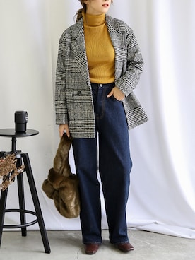 「select MOCA（セレクトモカ）のアイテム（ピーコート）」を使った、SELECT MOCAさん（レディース・160cm）の秋コーディネート