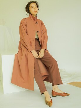 「select MOCA（セレクトモカ）のアイテム（ステンカラーコート）」を使った、SELECT MOCAさん（レディース・160cm）の冬コーディネート
