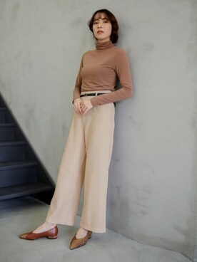 「アイテム（その他トップス、ブラウン系）」を使った、SELECT MOCAさん（レディース・160cm）の冬コーディネート