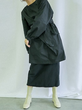 「select MOCA（セレクトモカ）のハイウエストロング丈ペンシルスカート（スカート）」を使った、SELECT MOCAさん（レディース・160cm）の春コーディネート