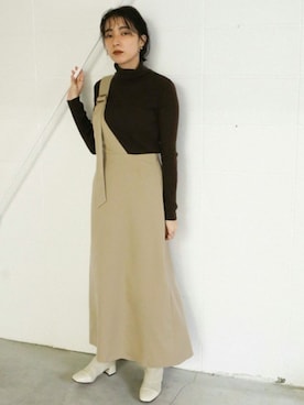 「ワンショルダースカート」｜SELECT MOCAさん（レディース・160cm）の秋コーディネート
