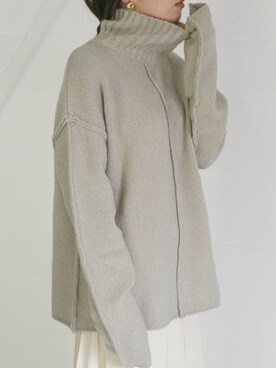 「select MOCA（セレクトモカ）のリンキングオーバーサイズタートルニット（ニット/セーター）」を使った、SELECT MOCAさん（レディース・160cm）の秋コーディネート