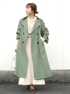 「select MOCA（セレクトモカ）のアイテム（トレンチコート）」を使った、SELECT MOCAさん（レディース・160cm）の冬コーディネート