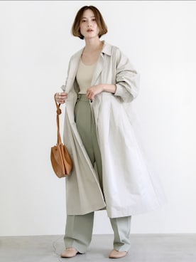 「select MOCA（セレクトモカ）のアイテム（ステンカラーコート）」を使った、SELECT MOCAさん（レディース・160cm）の春コーディネート