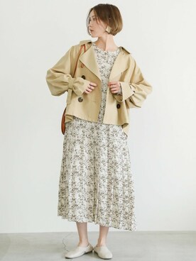 「select MOCA（セレクトモカ）のアイテム（トレンチコート）」を使った、SELECT MOCAさん（レディース・163cm）の春コーディネート