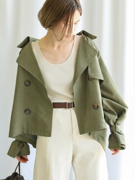 「select MOCA（セレクトモカ）のアイテム（トレンチコート）」を使った、SELECT MOCAさん（レディース・163cm）の春コーディネート