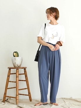 「ハイウエストパンツ」｜SELECT MOCAさん（レディース・163cm）の春コーディネート