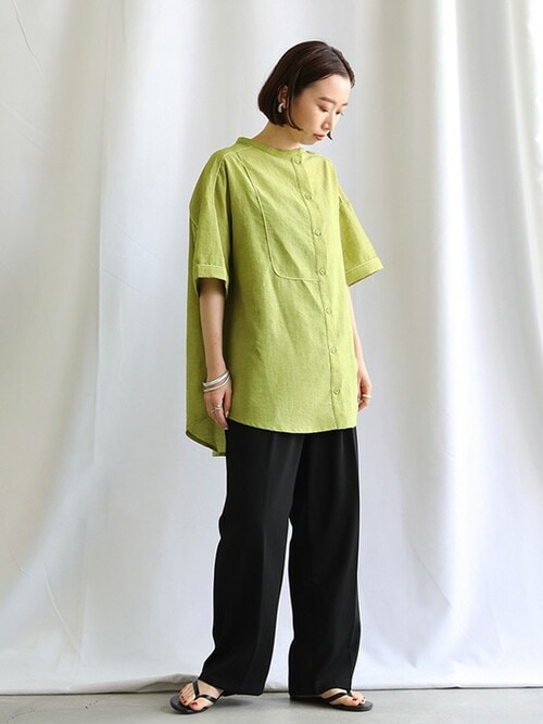 2021 SS アシンメトリーパイピングシャツ（シャツ/ブラウス）｜select