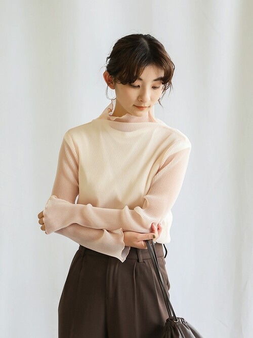 2021 AW シアープリーツメロートップス（Tシャツ/カットソー）｜select