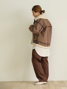 「select MOCA（セレクトモカ）のアイテム（ムートンコート）」を使った、SELECT MOCAさん（レディース・153cm）の夏コーディネート