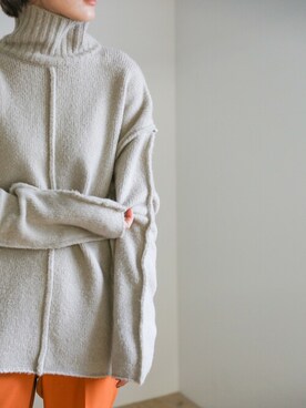 「select MOCA（セレクトモカ）のリンキングオーバーサイズタートルニット（ニット/セーター）」を使った、SELECT MOCAさん（レディース・163cm）の秋コーディネート