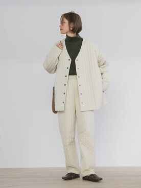 「select MOCA（セレクトモカ）のアイテム（ノーカラーコート）」を使った、SELECT MOCAさん（レディース・163cm）の冬コーディネート