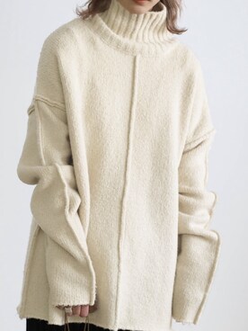 「select MOCA（セレクトモカ）のリンキングオーバーサイズタートルニット（ニット/セーター）」を使った、SELECT MOCAさん（レディース・163cm）の冬コーディネート