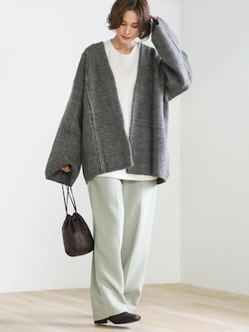 「select MOCA（セレクトモカ）のアイテム（ノーカラーコート）」を使った、SELECT MOCAさん（レディース・163cm）の冬コーディネート