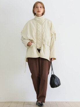 「select MOCA（セレクトモカ）のアイテム（その他アウター）」を使った、SELECT MOCAさん（レディース・163cm）の冬コーディネート