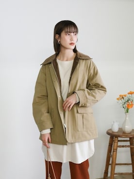 「select MOCA（セレクトモカ）のアイテム（その他アウター）」を使った、SELECT MOCAさん（レディース・163cm）の冬コーディネート