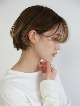 「フープイヤリング」｜SELECT MOCAさん（レディース・163cm）の冬コーディネート