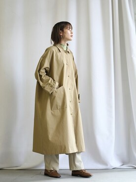 「select MOCA（セレクトモカ）のアイテム（ステンカラーコート）」を使った、SELECT MOCAさん（レディース・163cm）の冬コーディネート