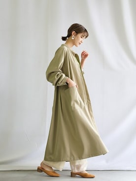 「select MOCA（セレクトモカ）のアイテム（ノーカラーコート）」を使った、SELECT MOCAさん（レディース・163cm）の春コーディネート