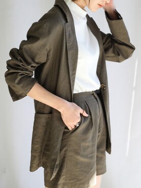 「select MOCA（セレクトモカ）のアイテム（セットアップ）」を使った、SELECT MOCAさん（レディース・163cm）の春コーディネート