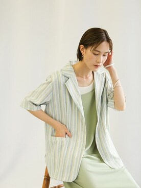 「select MOCA（セレクトモカ）のアイテム（その他アウター）」を使った、SELECT MOCAさん（レディース・163cm）の夏コーディネート