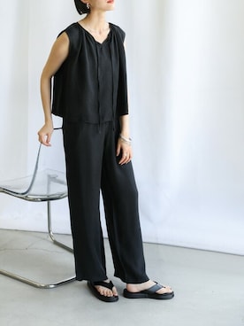 「select MOCA（セレクトモカ）のアイテム（セットアップ）」を使った、SELECT MOCAさん（レディース・163cm）の夏コーディネート