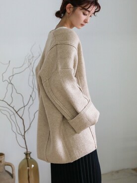 「select MOCA（セレクトモカ）のアイテム（ノーカラーコート）」を使った、SELECT MOCAさん（レディース・158cm）の秋コーディネート