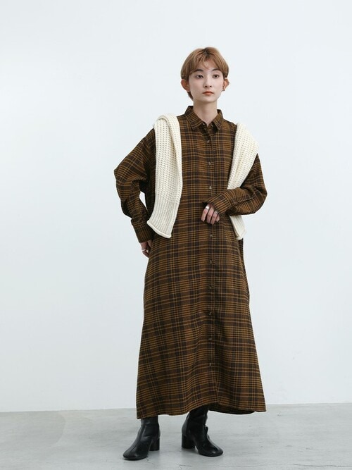 チェック柄シャツワンピース（ワンピース）｜select MOCA（セレクト