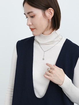 「select MOCA（セレクトモカ）の【13色展開】シンプルリブタートルニット（ニット/セーター）」を使った、SELECT MOCAさん（レディース・163cm）の秋コーディネート