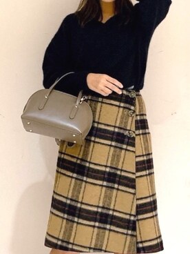 「Te chichi（テチチ）のアイテム（ハンチング/ベレー帽）」を使った、azusaさん（レディース・156cm）の秋コーディネート