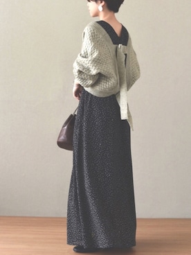 「ゆるカーディガン」｜「アイテム（ワンピース/ドレス）」を使った、hanacoさん（レディース・155cm）の秋コーディネート