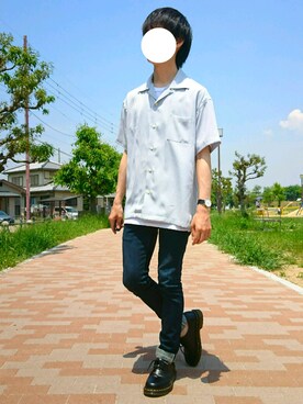 「lideal（リデアル）のアイテム（デニムパンツ）」を使った、ゆーせーさん（メンズ・162cm）の春コーディネート
