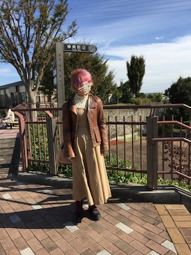 「ba-tsu club（バツクラブ）のアイテム（テーラードジャケット）」を使った、pikapomさん（レディース・160cm）の秋コーディネート