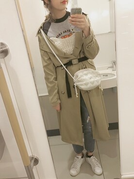 「handmade」｜「アイテム（トレンチコート）」を使った、CHiiiさん（レディース・163cm）の春コーディネート