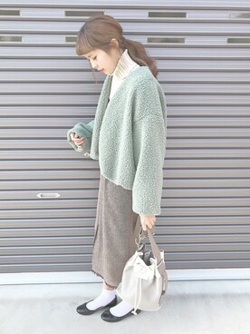 「Another Edition（アナザーエディション）のアイテム（ノーカラージャケット）」を使った、CHiiiさん（レディース・163cm）の秋コーディネート