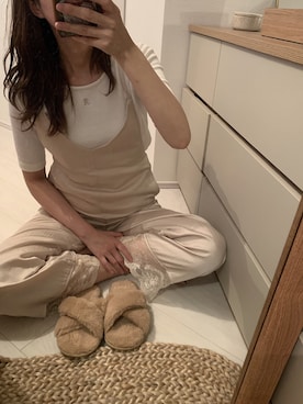 「サテンパンツ」｜「アイテム（ルームウェア）」を使った、CHiiiさん（レディース・163cm）の夏コーディネート