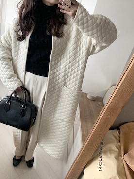 「LouisVuitton」｜「アイテム（チェスターコート）」を使った、CHiiiさん（レディース・163cm）の秋コーディネート