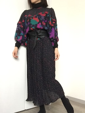 「BLEU FORET（ブルーフォレ）のアイテム（レッグウェア）」を使った、りさん（レディース・165cm）の冬コーディネート