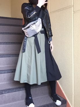 「BLEU FORET（ブルーフォレ）のアイテム（レッグウェア）」を使った、りさん（レディース・165cm）の春コーディネート