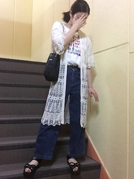 「スポサン」｜「アイテム（その他アウター）」を使った、りさん（レディース・165cm）の夏コーディネート