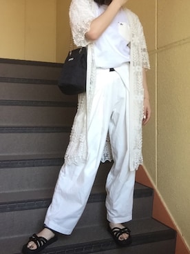 「ショット」｜「アイテム（サンダル）」を使った、りさん（レディース・165cm）の夏コーディネート