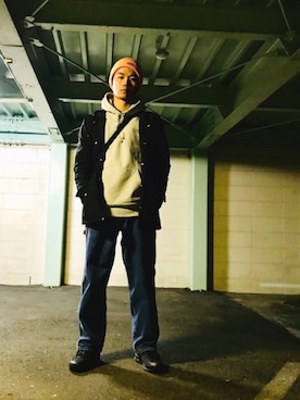 「Levis」｜「アイテム（ブルゾン）」を使った、Heysさん（メンズ・169cm）の春コーディネート